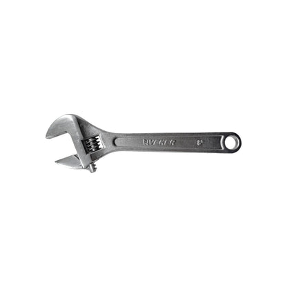 Llave inglesa ajustable Riveker de 8 pulgadas en acero para trabajos de mecánica y fontanería profesional.