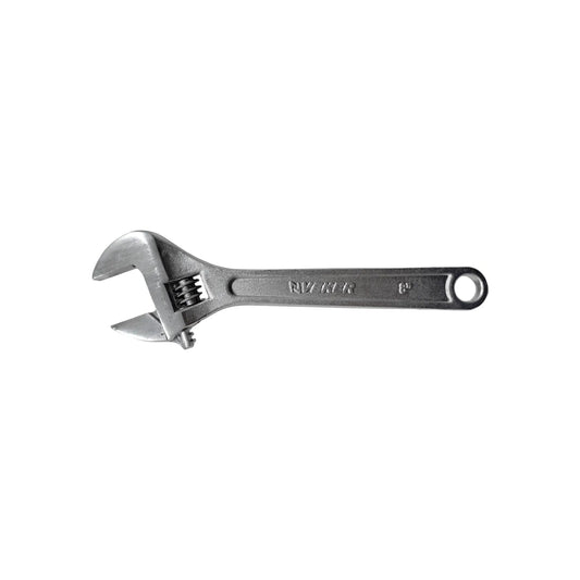 Llave inglesa ajustable Riveker de 8 pulgadas en acero para trabajos de mecánica y fontanería profesional.
