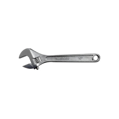 Llave inglesa ajustable 10 pulgadas marca FIVEXER acabado cromado profesional para trabajos de mecánica y taller.