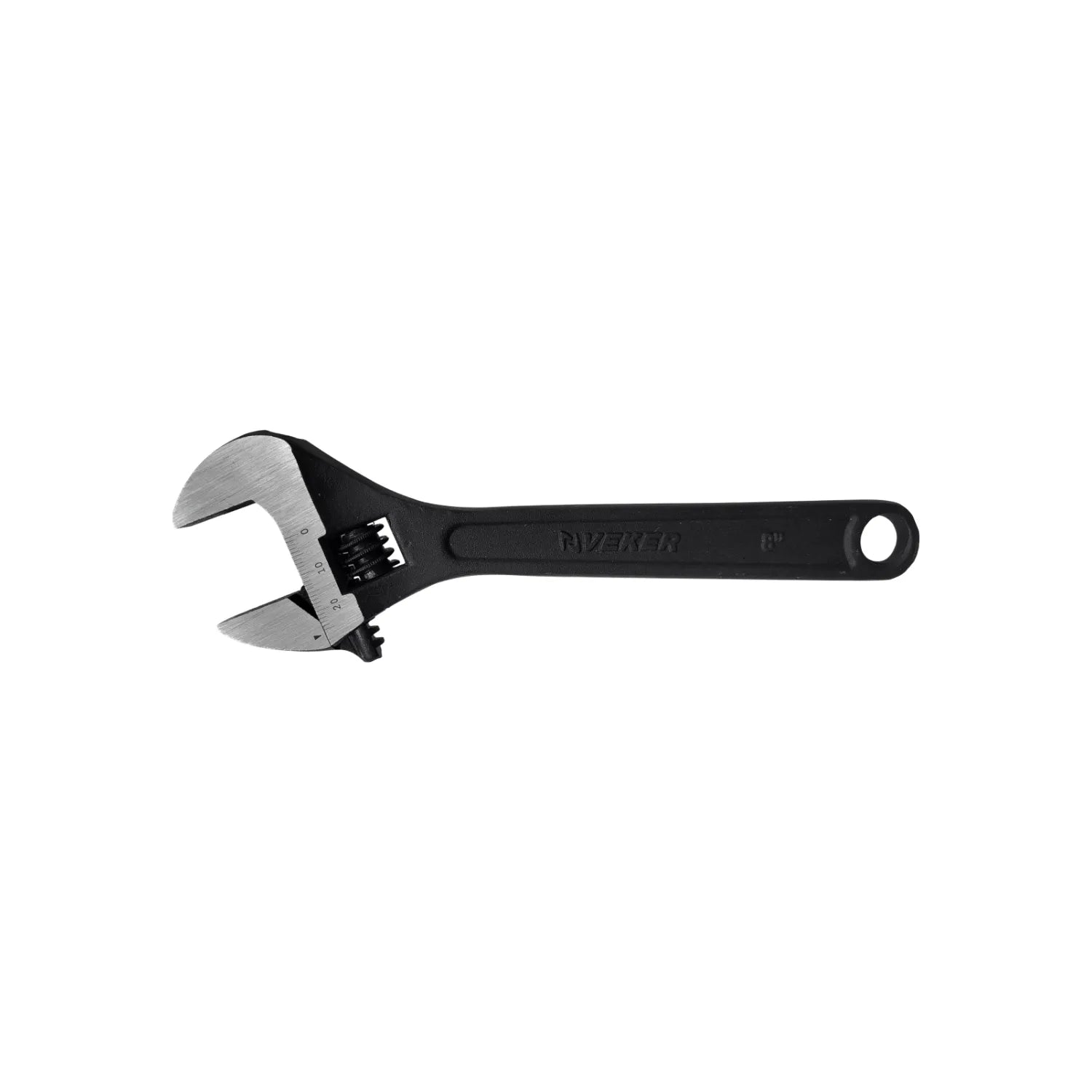 Llave inglesa ajustable 8 pulgadas NVEKER negra con escala de medición milimétrica para mecánica y ferretería