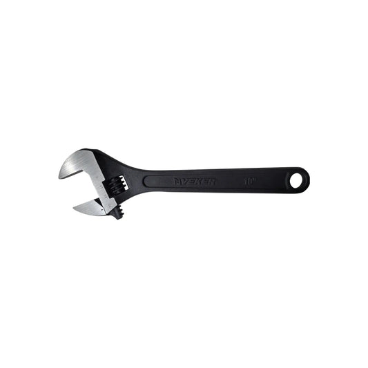 Llave inglesa ajustable Veker 10 pulgadas negra con mandíbula milimétrica para mecánica y ferretería.