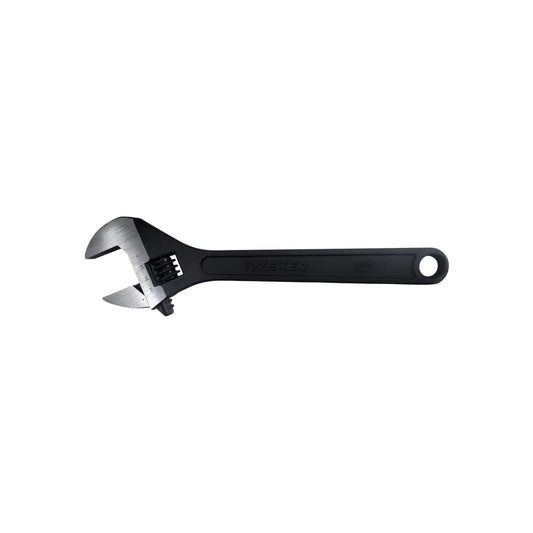 Llave inglesa ajustable Veker de 12 pulgadas color negro mate con escala graduada para mecánica profesional.