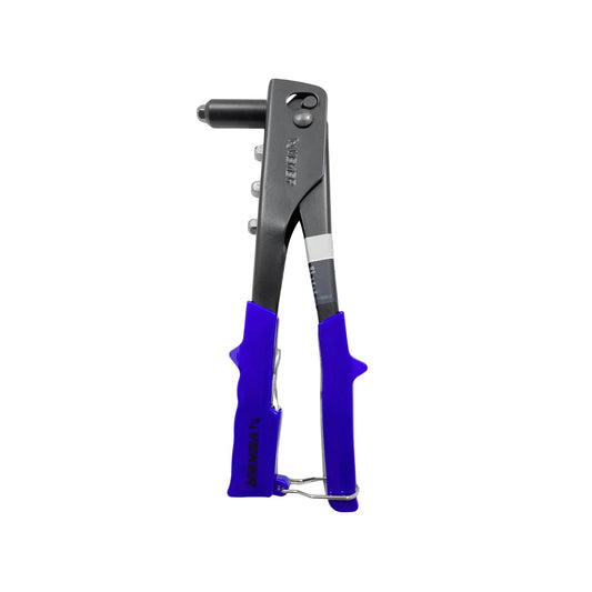 Remachadora manual Veker con mangos azules ergonómicos para remaches metálicos