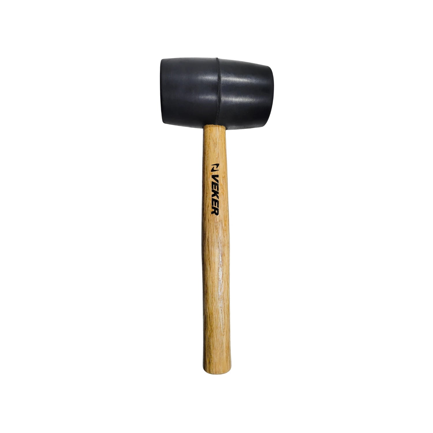 Mazo de hule negro Veker 24 oz con mango de madera para ensamblaje y superficies delicadas