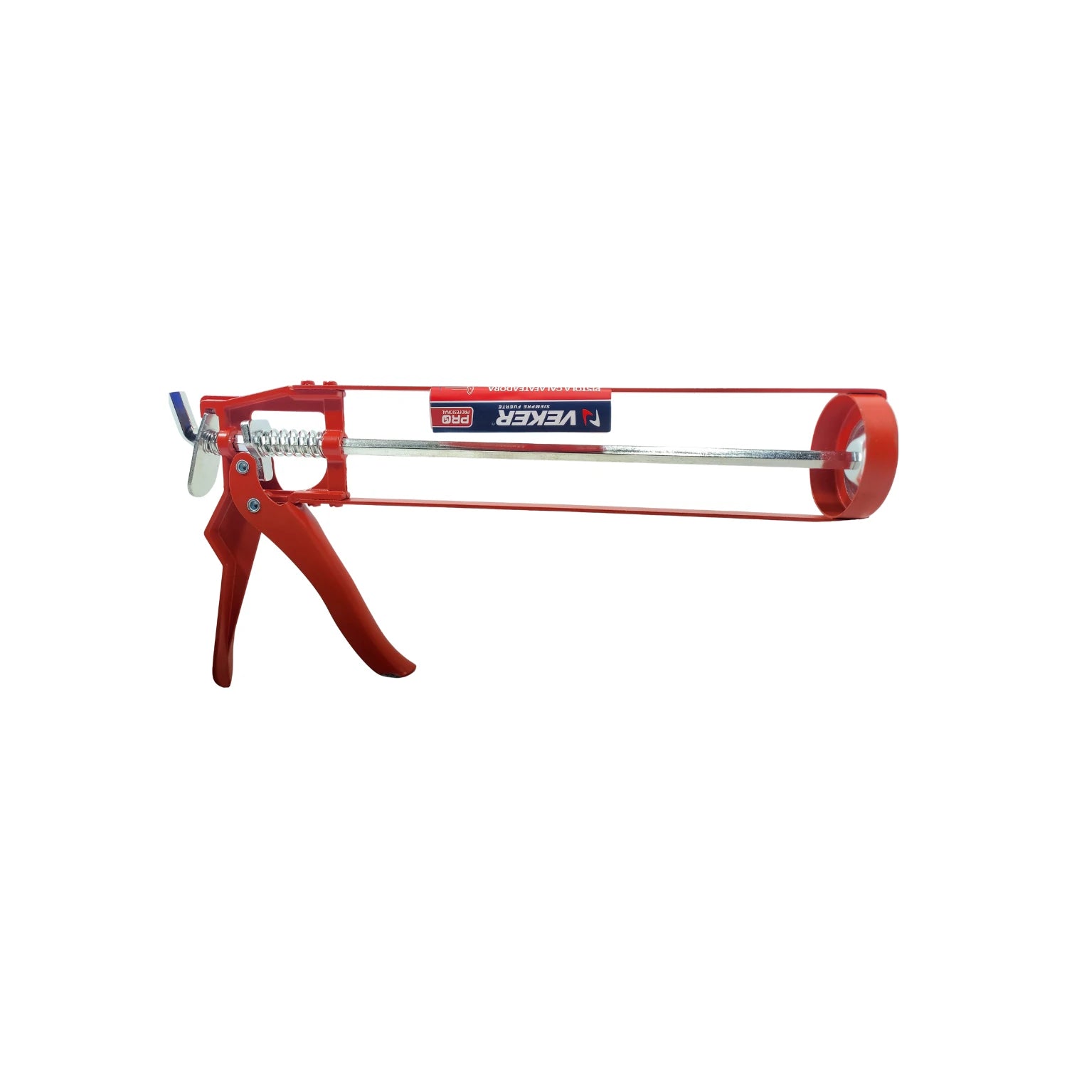 Pistola calafateadora Veker esqueleto roja para aplicación de sellador o silicona profesional