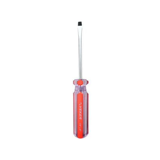 Desarmador plano Veker 1/4 x 4 pulg mango transparente para ferretería