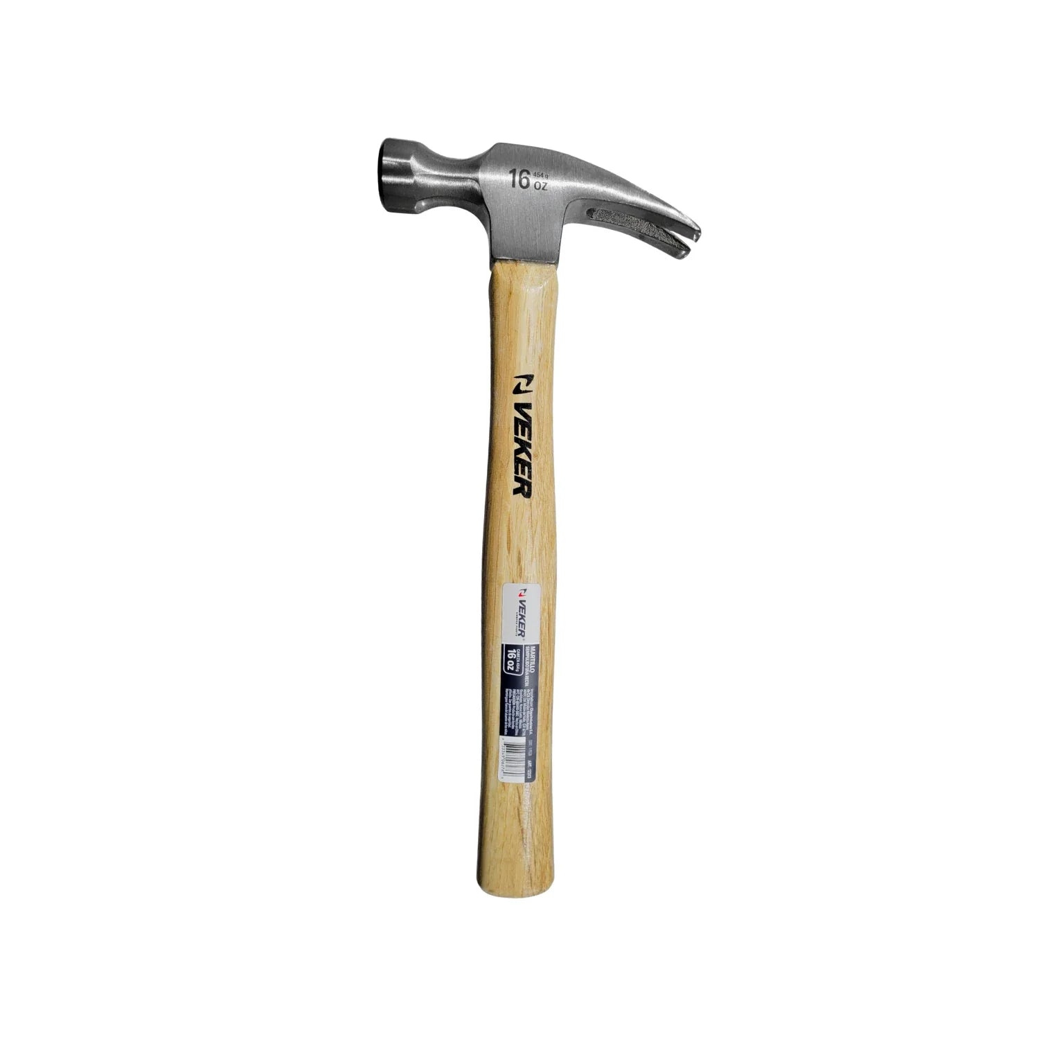 Martillo 16 oz recto cabo de madera semi-pulido Veker 12313