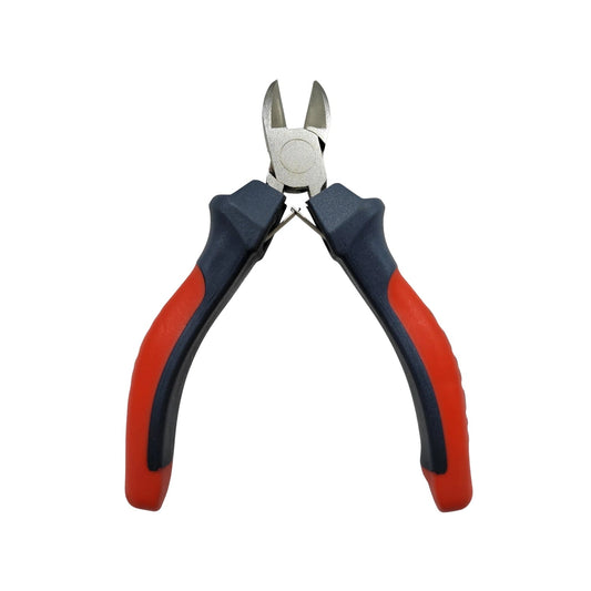 Pinza de corte diagonal mini 4 pulgadas con mangos ergonómicos rojo y negro