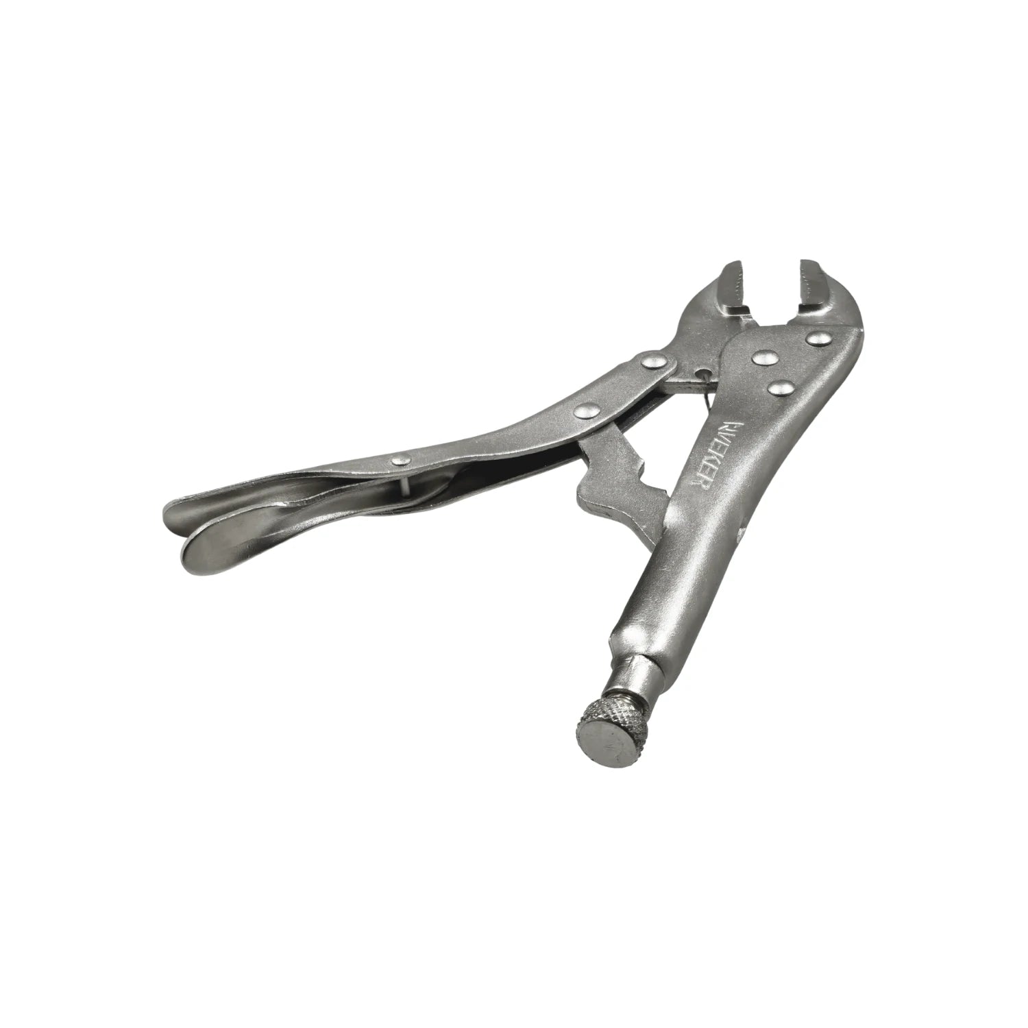 Pinza de presión curva Veker 10 pulgadas de acero plateado para sujeción industrial