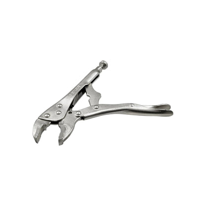 Pinza de presión Veker 7" curva, mordaza de bloqueo cromada para sujetar y asegurar en taller.