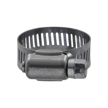 Abrazadera sin fin Veker de metal plateado, acero inoxidable, para mangueras y tubos, sujeción segura