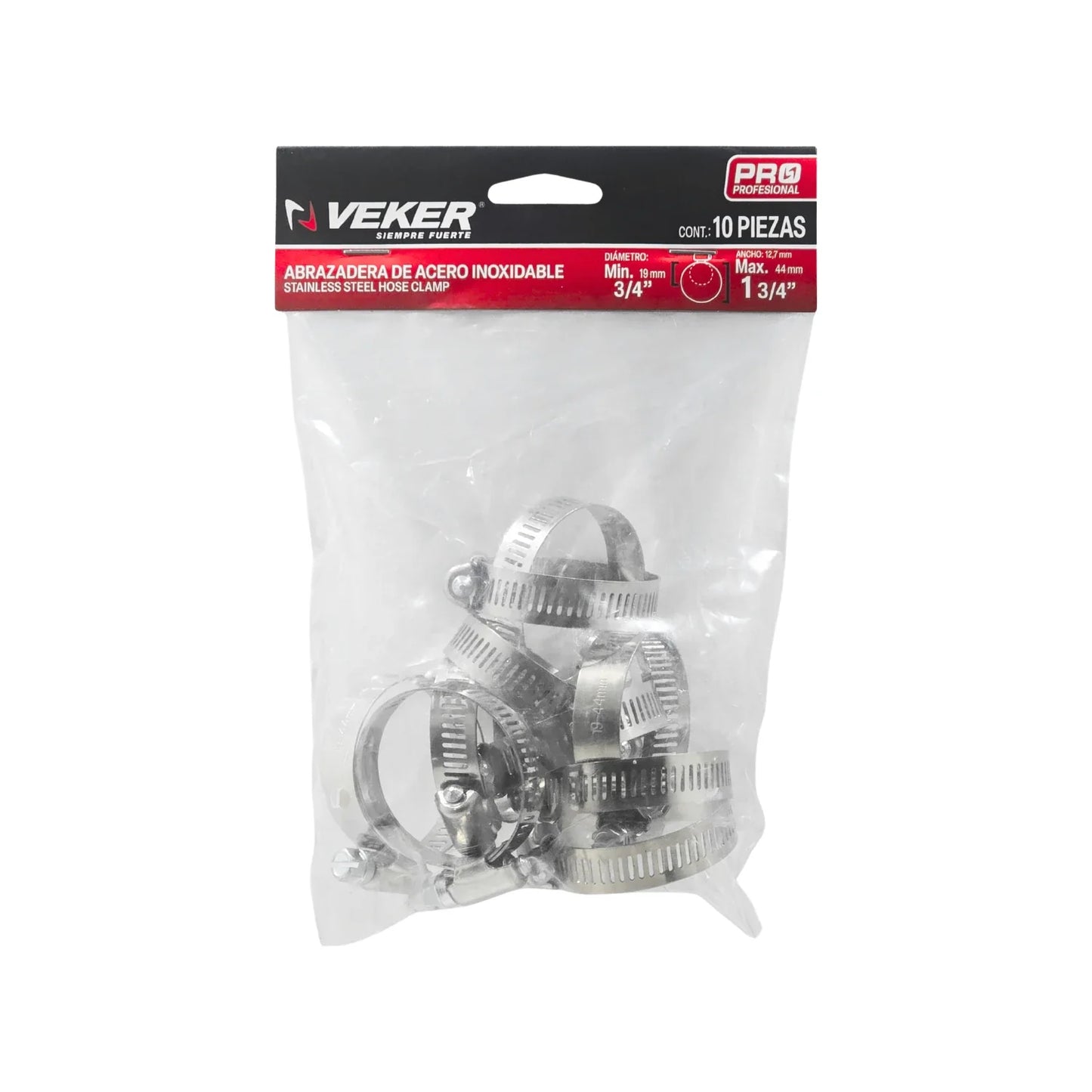 Abrazadera sin fin #20 1 3/4" 10 piezas Veker 12591