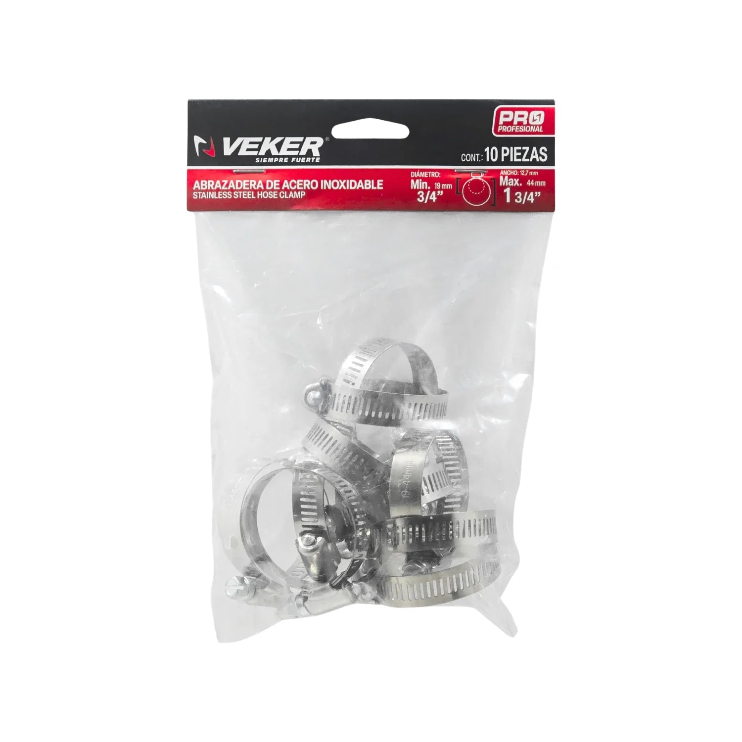 Abrazadera sin fin #20 1 3/4" 10 piezas Veker 12591