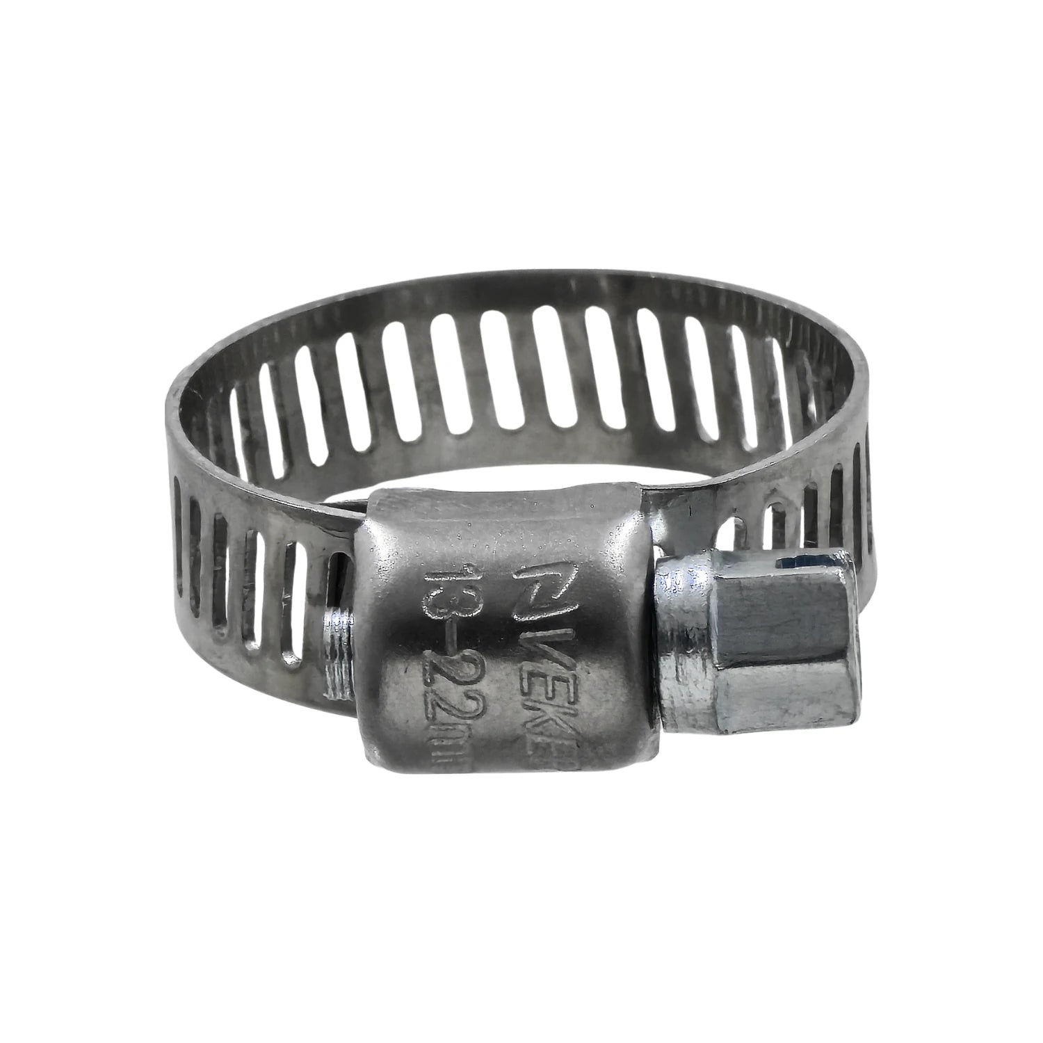 Abrazadera sin fin Veker de acero inoxidable 13-22mm, ajustable para mangueras y tuberías