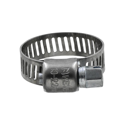 Abrazadera sin fin Veker de acero inoxidable 13-22mm, ajustable para mangueras y tuberías