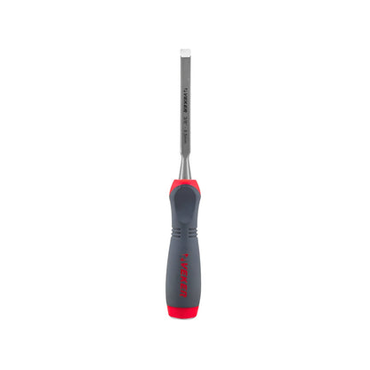 Formón Veker 3/8 (9.5mm) para madera, mango ergonómico comfort gris y rojo
