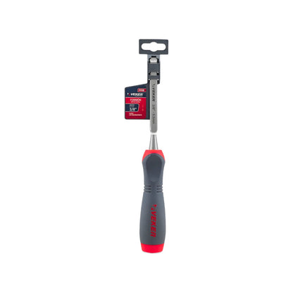 Formón Veker 3/8" (9.5mm) para madera con mango antideslizante gris y rojo