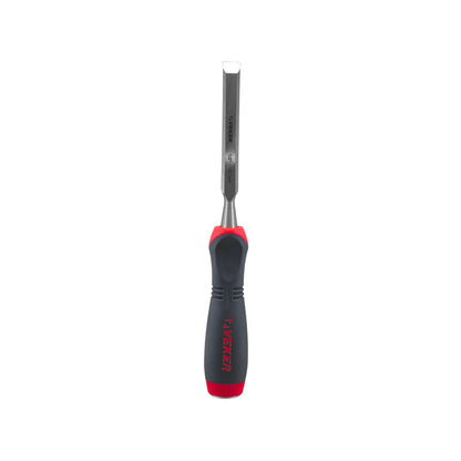 Formón Veker 1/2 pulgada (12.7mm) para madera, con mango ergonómico Comfort negro y rojo