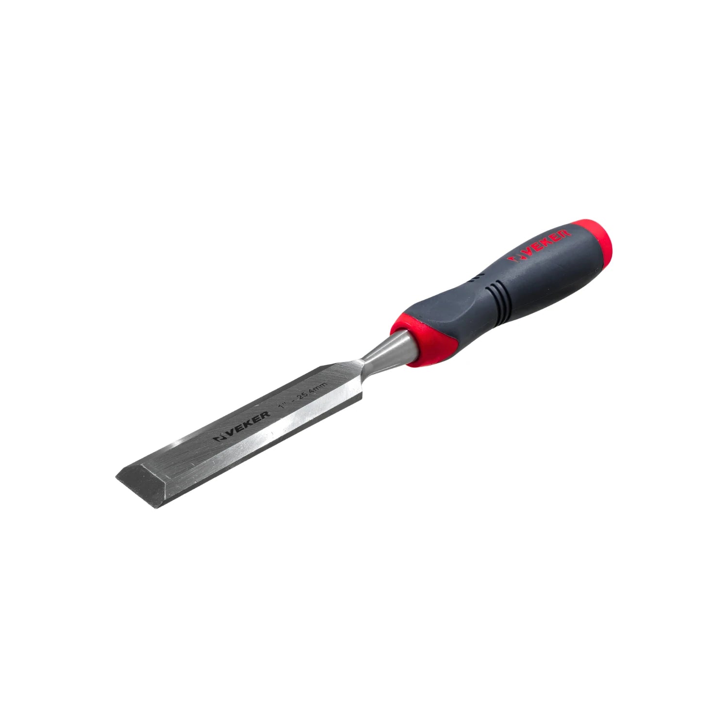 Formón Veker 1" (25.4mm) mango comfort ergonómico rojo y gris para madera