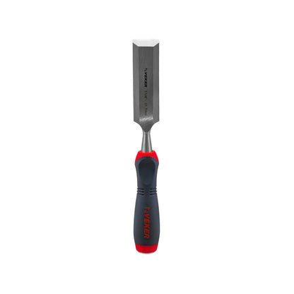 Formón para madera Veker 1 1/4" (31.7mm) con mango confort ergonómico gris y rojo