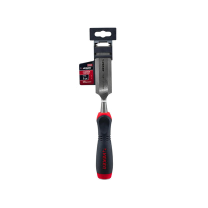Formón Veker PRO 1 1/4" (31.7mm) con mango comfort ergonómico antideslizante rojo y negro