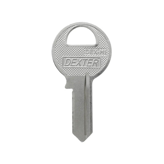 Llave virgen Dexter DEX-M1 de metal plateado para duplicado de llaves y cerrajería residencial
