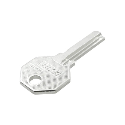 Llave virgen Dexter DEX-14D de metal plateado para cerrajería y duplicados de llaves.