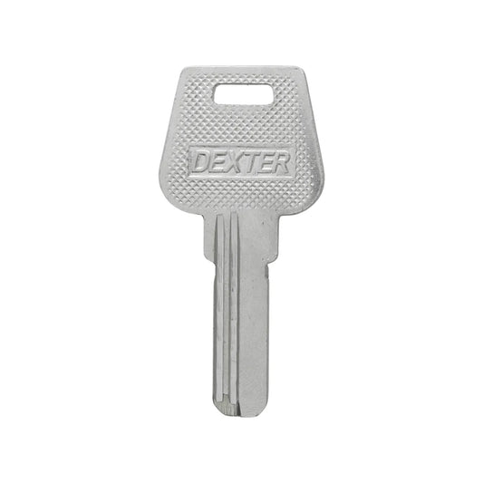 Llave en bruto Dexter plateada para duplicado de cerraduras residenciales y cilindros de seguridad