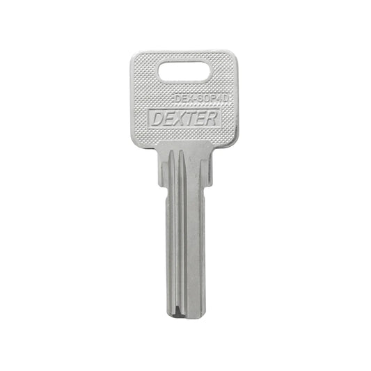 Llave virgen Dexter DEX-SOP4D metálica plateada para duplicados de cilindros y cerraduras de alta seguridad.