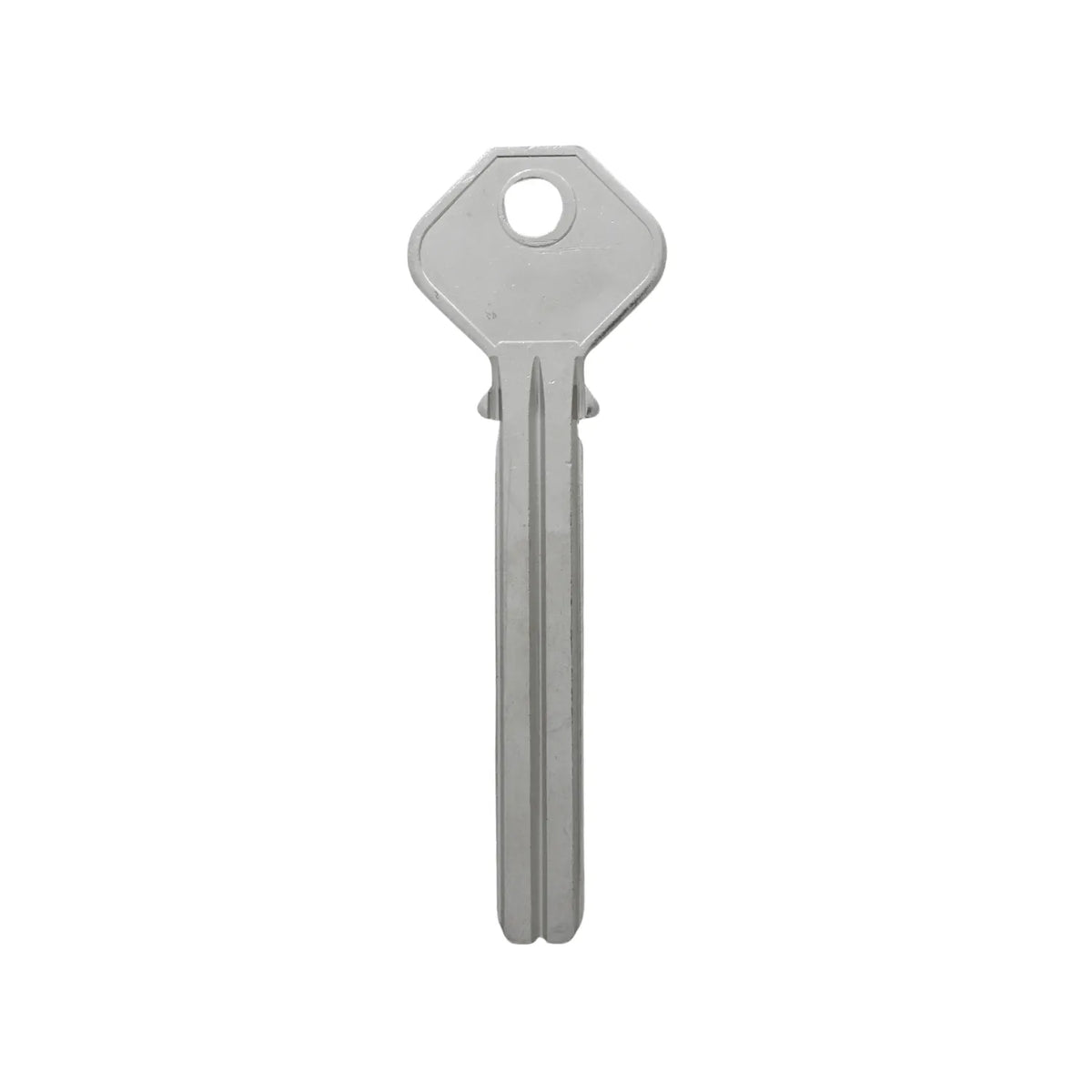 Llave virgen de seguridad metálica plateada con cabeza hexagonal para duplicados de cerrajería profesional