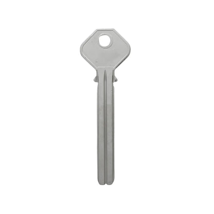 Llave virgen de seguridad metálica plateada con cabeza hexagonal para duplicados de cerrajería profesional