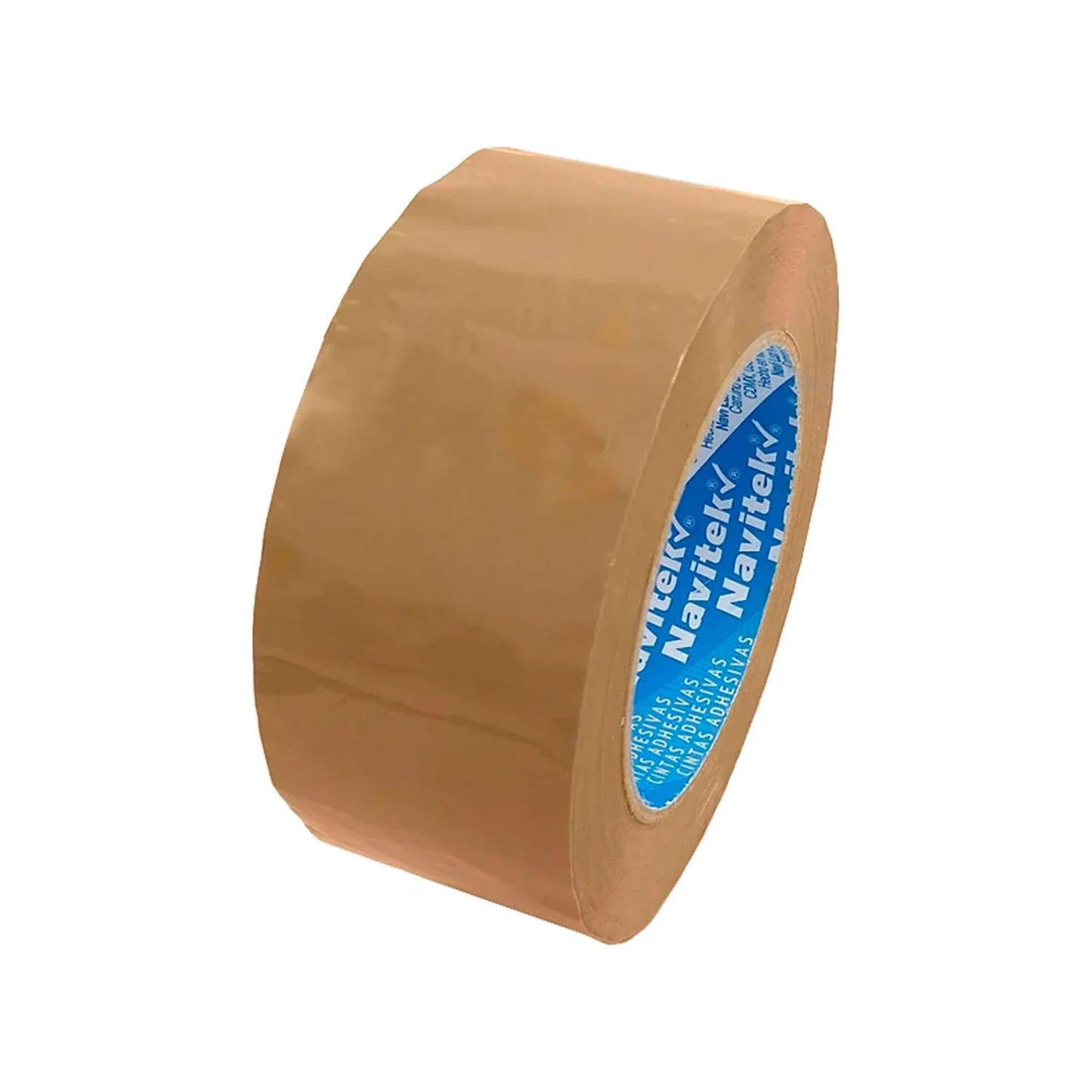 Cinta adhesiva Navitek canela 150m para embalaje industrial, sellado de cajas y paquetes