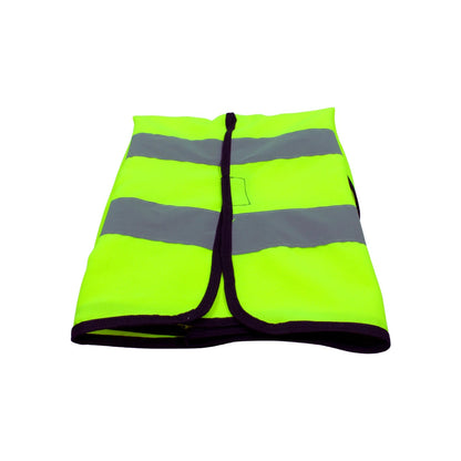 Chaleco de seguridad reflectante amarillo neón con bandas grises para alta visibilidad