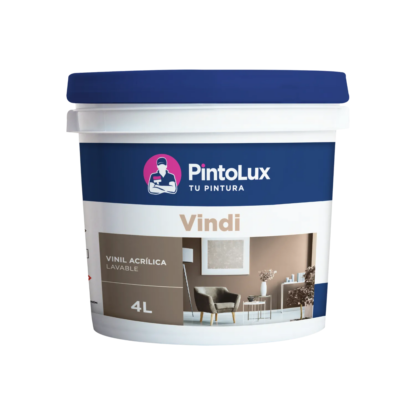 Pintura vinílica acrílica lavable PintoLux Vindi tono arena 4L