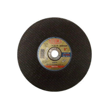 Disco de corte Austromex 2116 de 9 pulgadas para metal, abrasivo Easy-Cut, velocidad máxima 6650 RPM