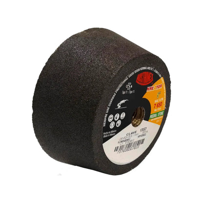 Esmeril de copa Austromex 5" desbaste grano 60 para concreto y piedra, color negro