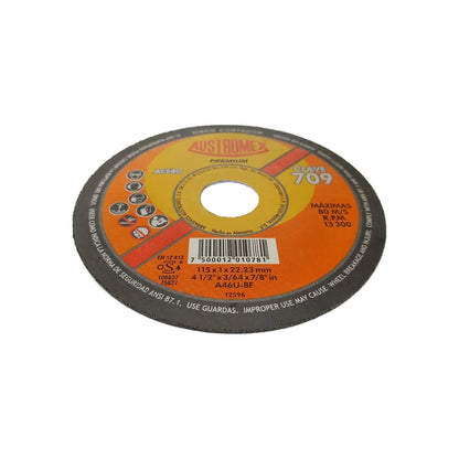 Disco de corte Austromex 709 para metal 4 1/2 pulg x 3/64 pulg, abrasivo de acero naranja