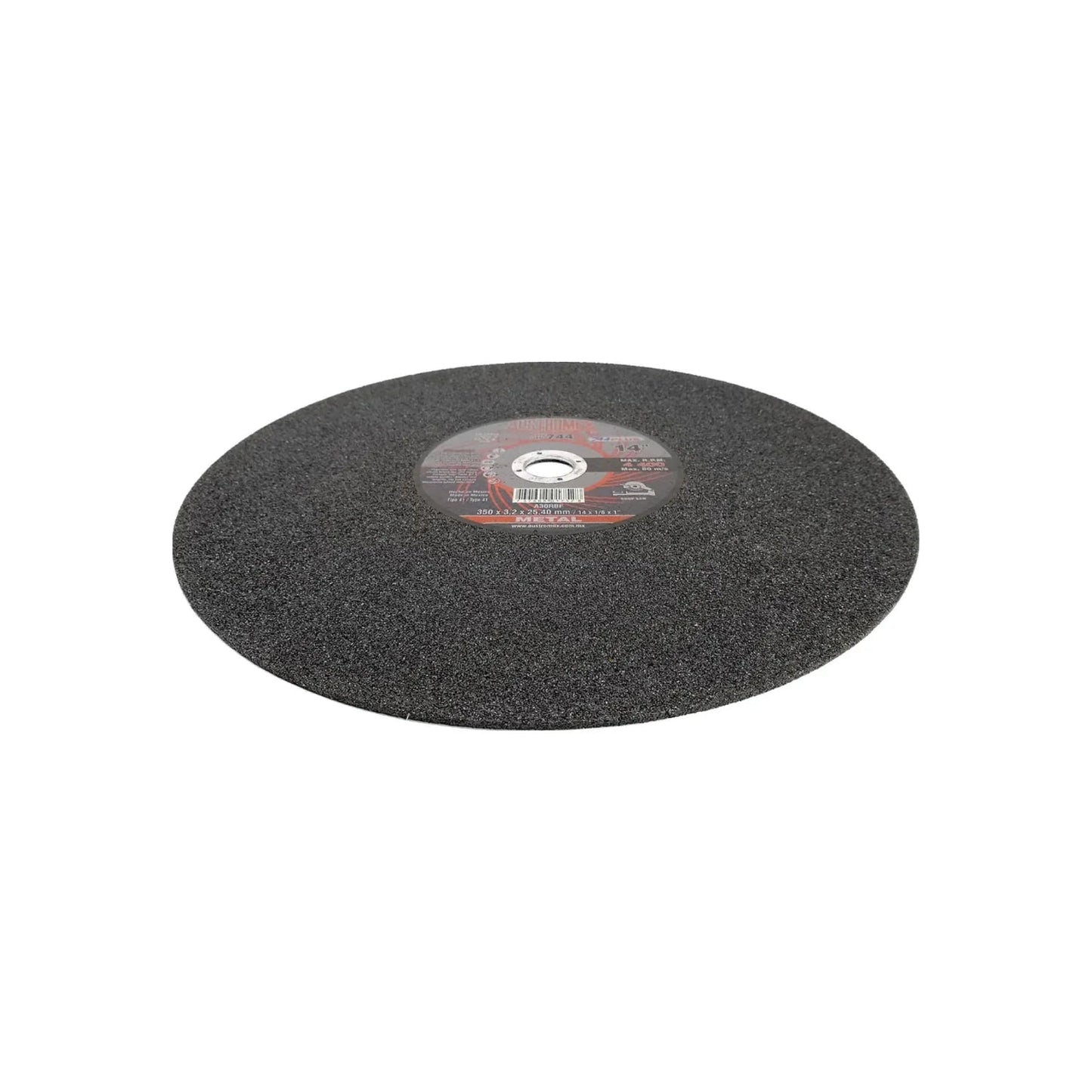 Disco de corte abrasivo Austromex 744 para metal, 14 pulgadas (350mm), gris oscuro