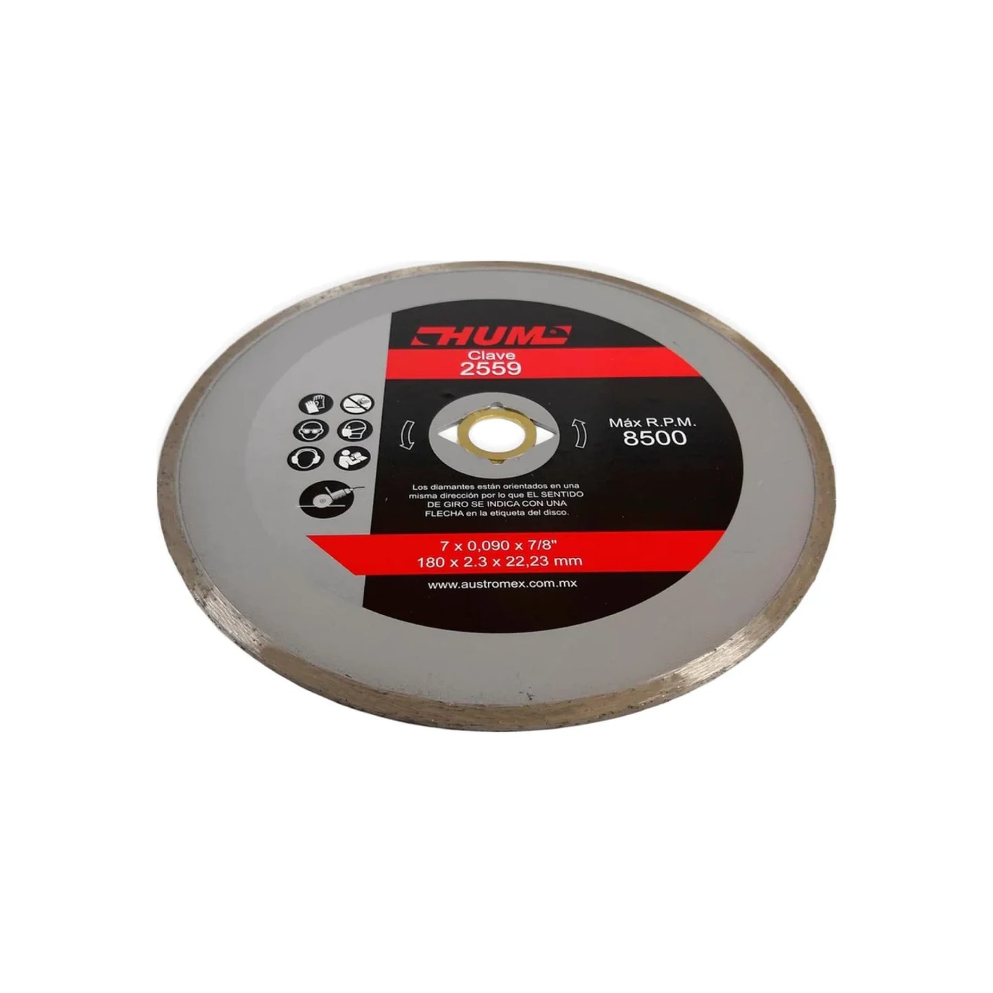 Disco 7" corona continua Austrodiam HUM 2559 diamantado