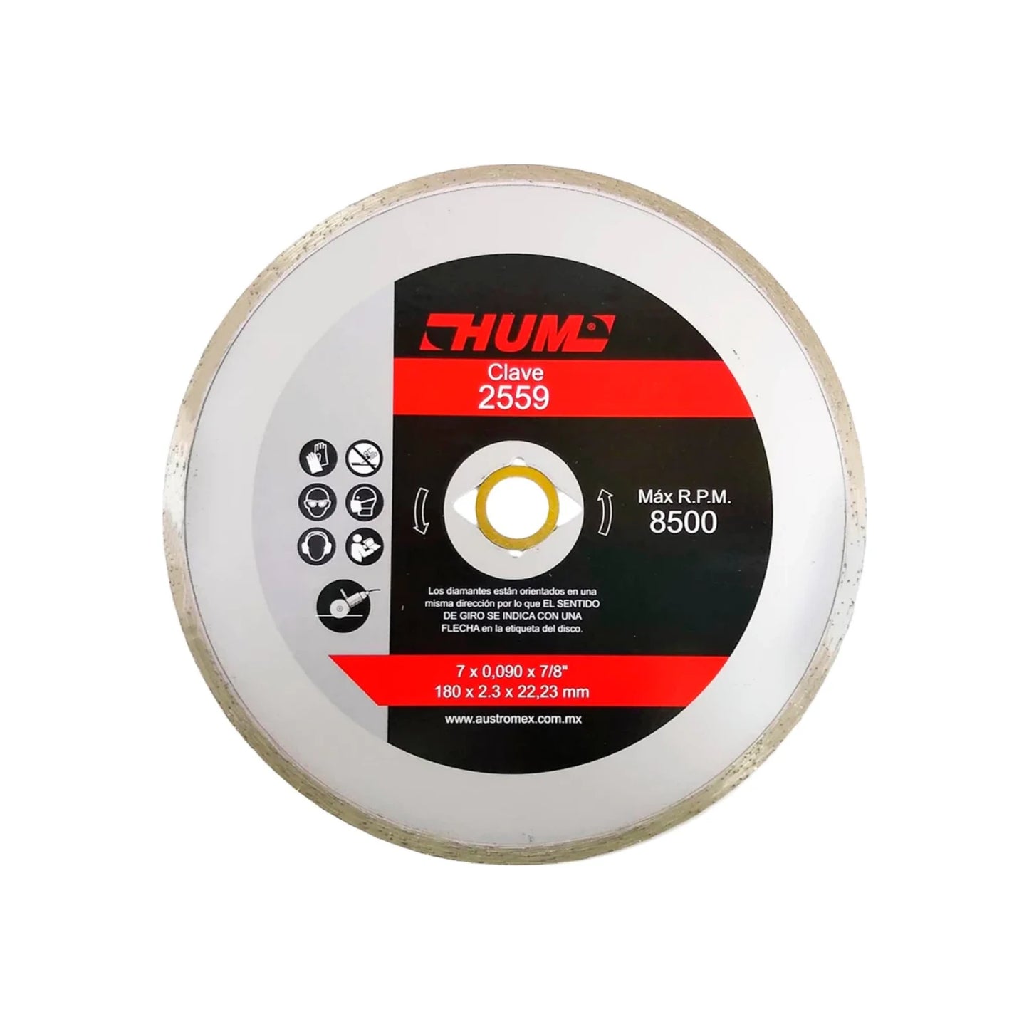 Disco 7" corona continua Austrodiam HUM 2559 diamantado