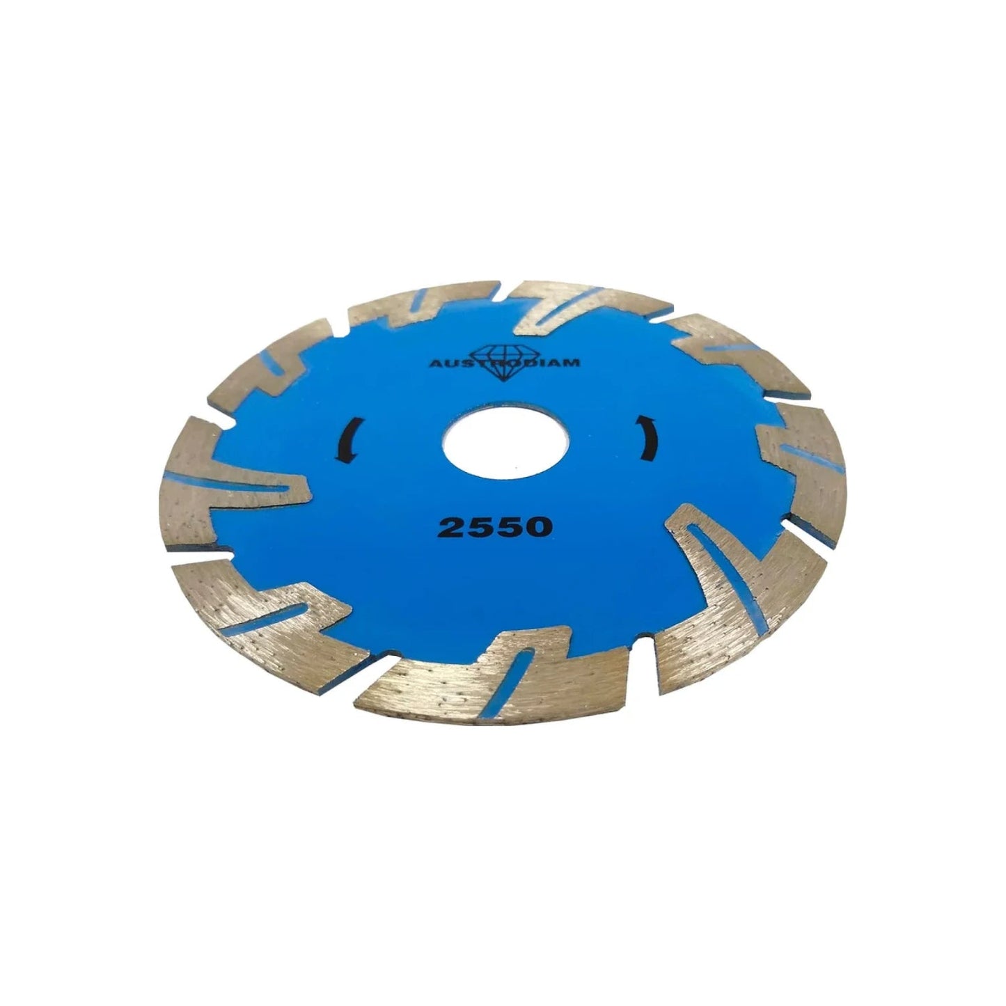 Disco diamantado segmentado azul Austrodiam 2550 para corte en seco de hormigón y materiales de construcción