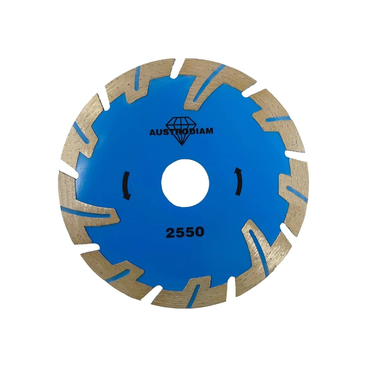 Disco diamantado segmentado azul AUSTRODIAM 2550 para corte de concreto, piedra y materiales de construcción