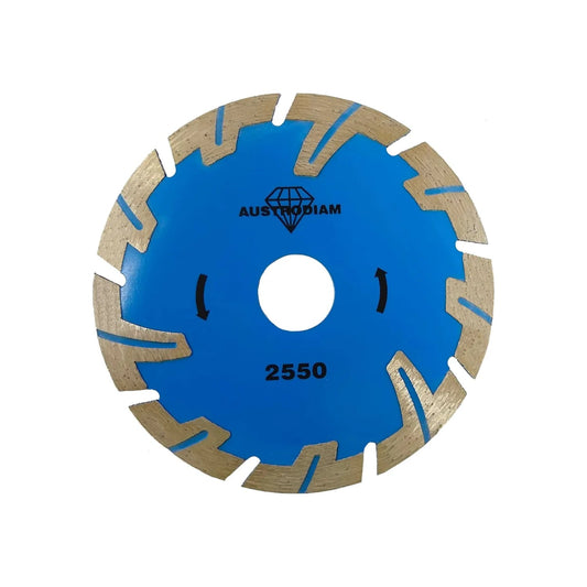 Disco diamantado segmentado azul AUSTRODIAM 2550 para corte de concreto, piedra y materiales de construcción