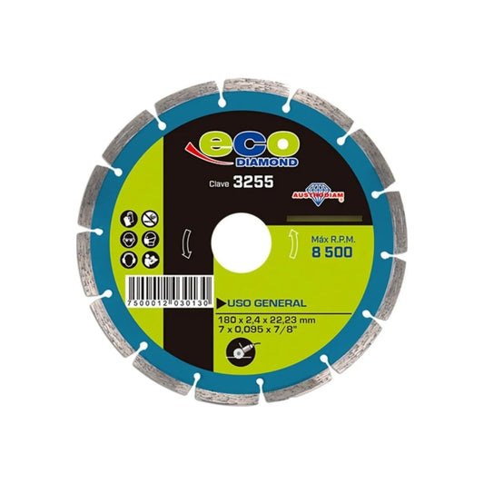Disco diamantado segmentado Eco Diamond Austrodiam 7 pulgadas 3255 para corte general