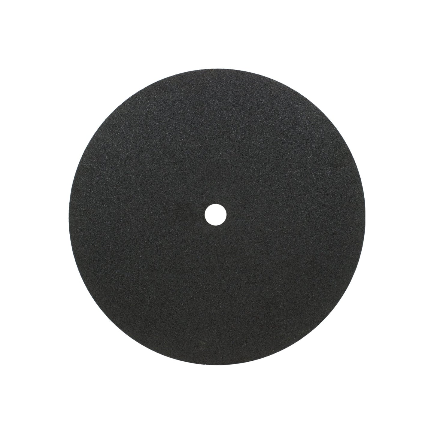 Disco abrasivo de corte para metal, negro, con textura granulada y orificio central