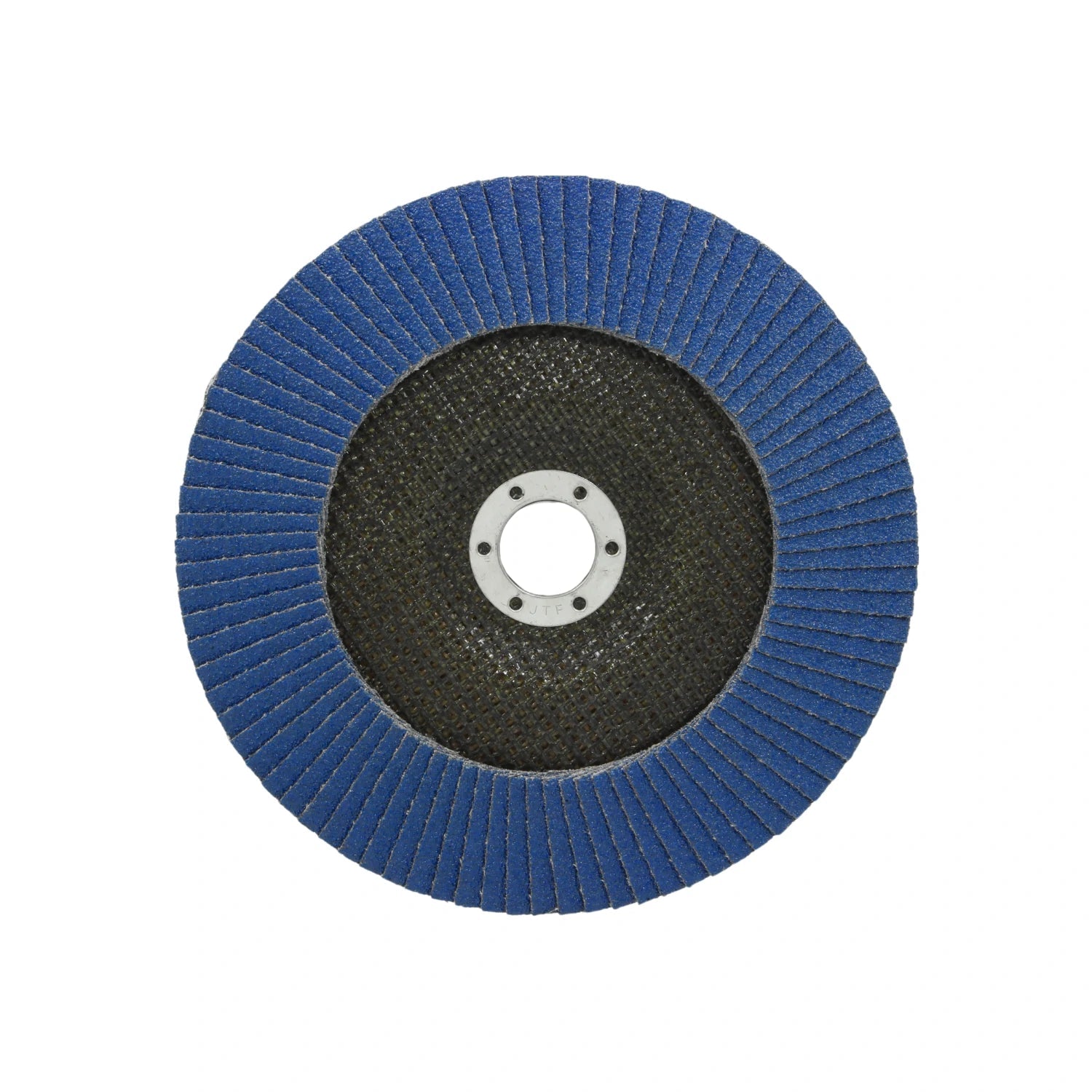 Disco laminado abrasivo azul para amoladora, ideal para desbaste y lijado de superficies.