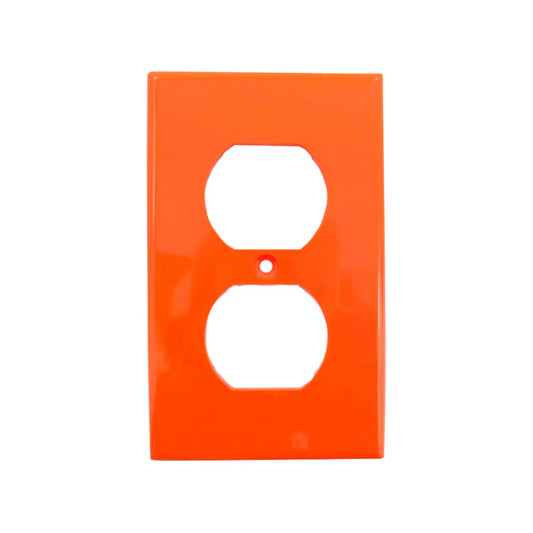 Placa dúplex naranja para tomacorriente, accesorio de pared eléctrico de ferretería
