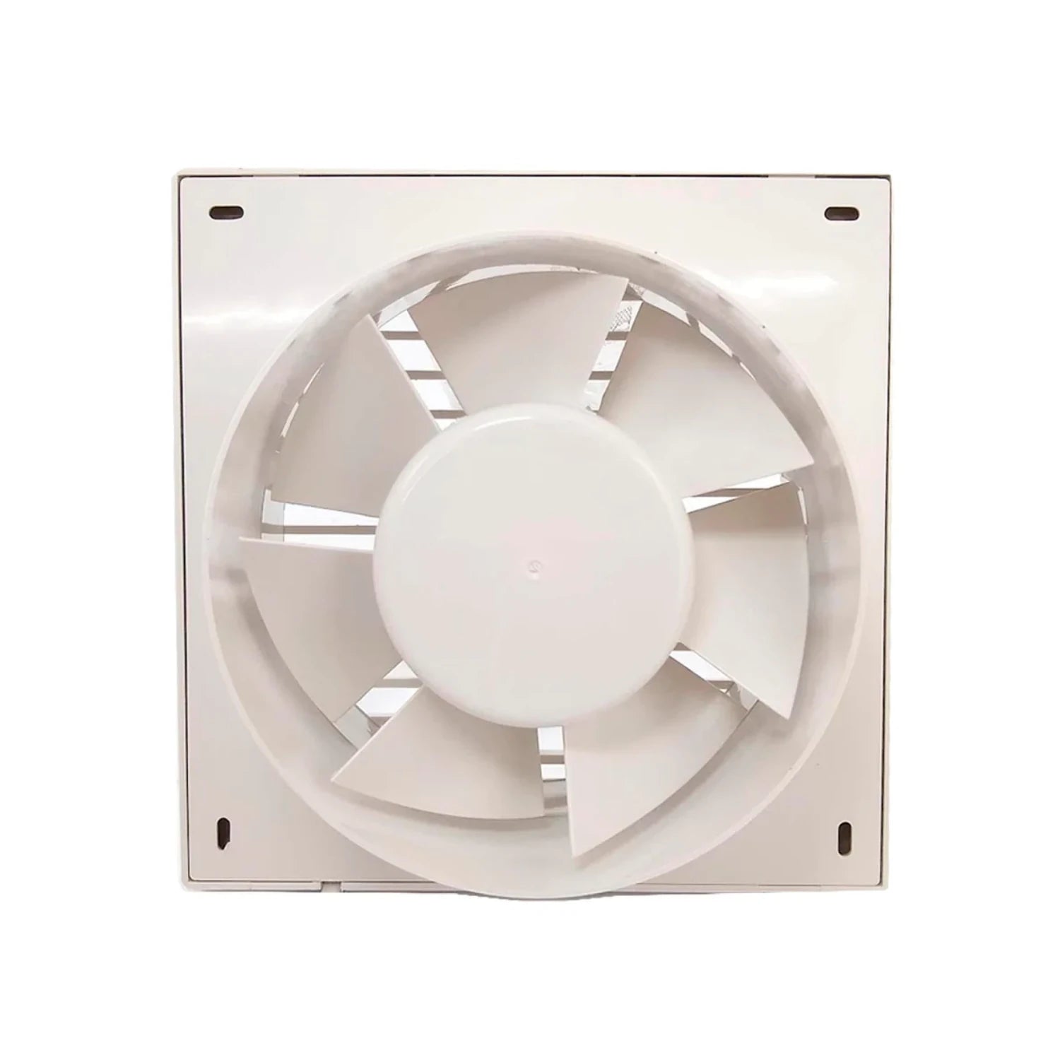 Extractor de aire blanco de 6 pulgadas con 6 aspas y marco cuadrado para ventilación