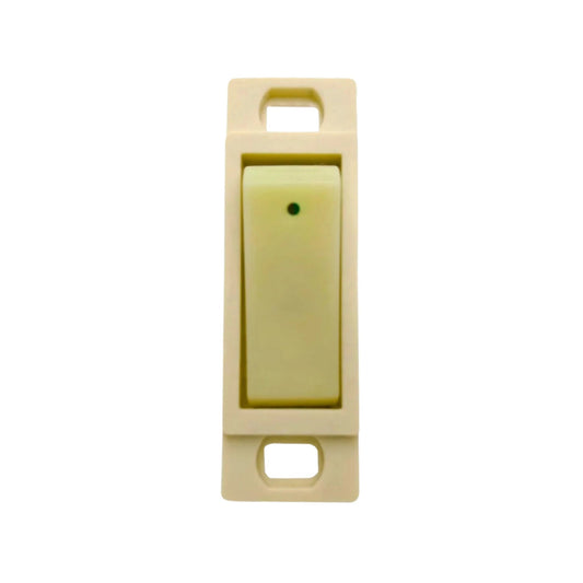 Apagador sencillo fluorescente beige con punto indicador verde
