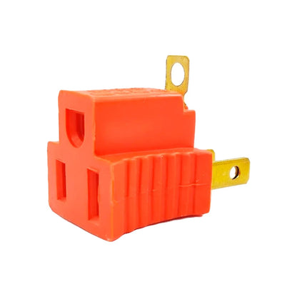 Clavija convertidora naranja con adaptador eléctrico de 3 a 2 polos y terminal de tierra